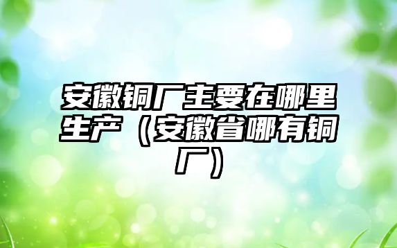 安徽銅廠主要在哪里生產(chǎn)（安徽省哪有銅廠）