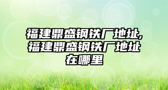 福建鼎盛鋼鐵廠地址,福建鼎盛鋼鐵廠地址在哪里