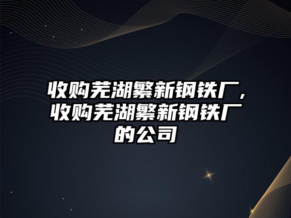 收購蕪湖繁新鋼鐵廠,收購蕪湖繁新鋼鐵廠的公司