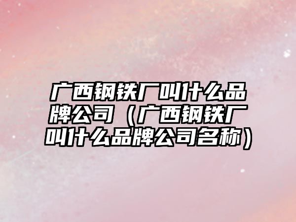 廣西鋼鐵廠叫什么品牌公司（廣西鋼鐵廠叫什么品牌公司名稱）