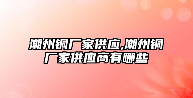 潮州銅廠家供應,潮州銅廠家供應商有哪些