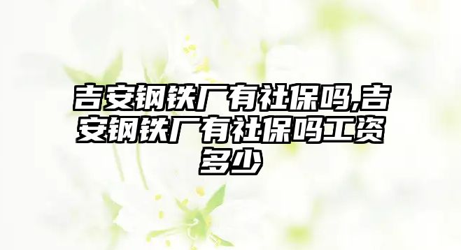 吉安鋼鐵廠有社保嗎,吉安鋼鐵廠有社保嗎工資多少