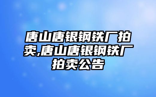 唐山唐銀鋼鐵廠拍賣,唐山唐銀鋼鐵廠拍賣公告