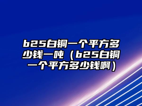 b25白銅一個(gè)平方多少錢一噸（b25白銅一個(gè)平方多少錢?。? class=