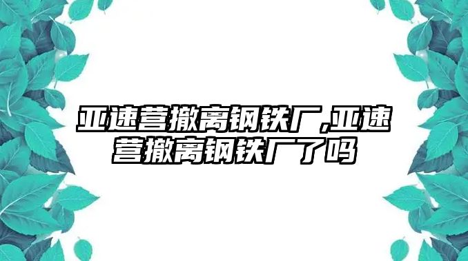 亞速營撤離鋼鐵廠,亞速營撤離鋼鐵廠了嗎