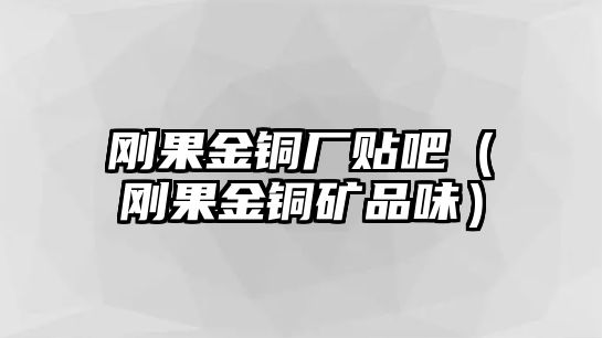 剛果金銅廠貼吧（剛果金銅礦品味）