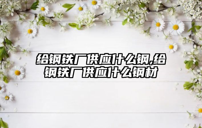 給鋼鐵廠供應什么鋼,給鋼鐵廠供應什么鋼材