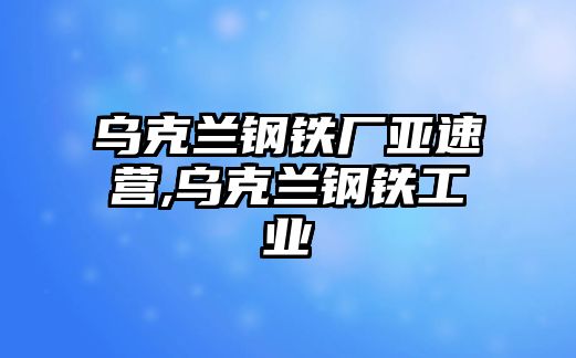 烏克蘭鋼鐵廠亞速營,烏克蘭鋼鐵工業(yè)