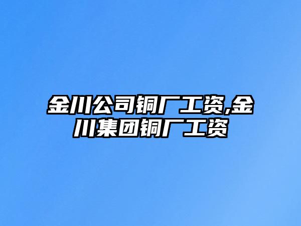 金川公司銅廠工資,金川集團(tuán)銅廠工資