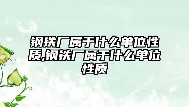 鋼鐵廠屬于什么單位性質(zhì),鋼鐵廠屬于什么單位性質(zhì)