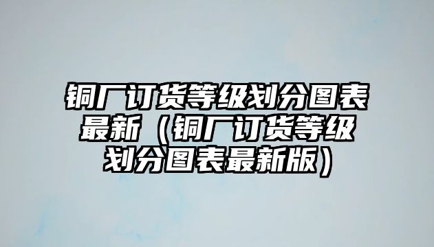 銅廠訂貨等級(jí)劃分圖表最新（銅廠訂貨等級(jí)劃分圖表最新版）