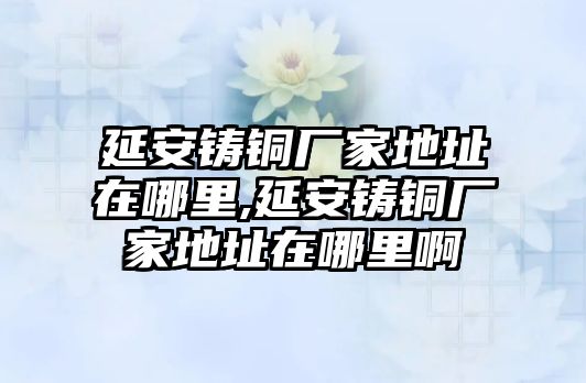 延安鑄銅廠家地址在哪里,延安鑄銅廠家地址在哪里啊