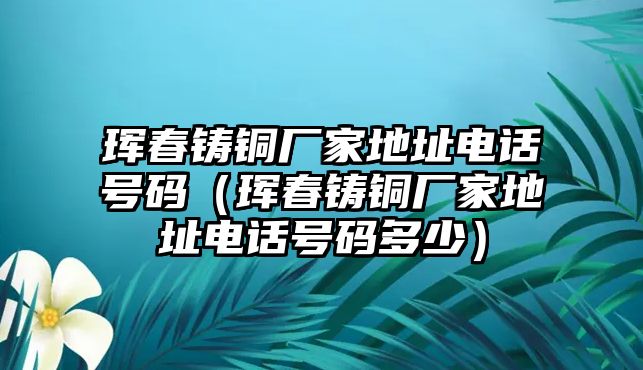 琿春鑄銅廠家地址電話號碼（琿春鑄銅廠家地址電話號碼多少）