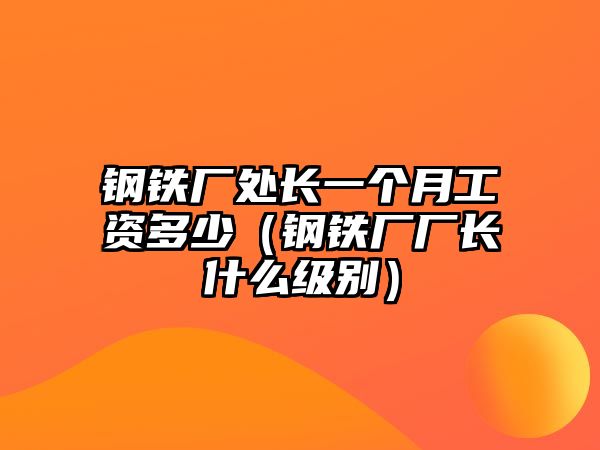 鋼鐵廠處長一個月工資多少（鋼鐵廠廠長什么級別）