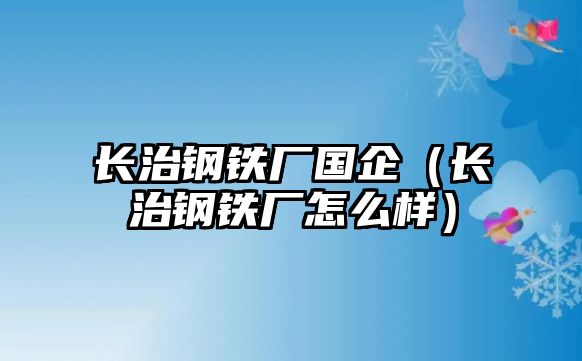 長治鋼鐵廠國企（長治鋼鐵廠怎么樣）