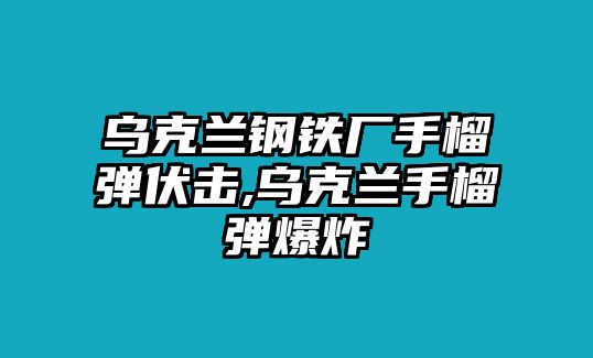 烏克蘭鋼鐵廠手榴彈伏擊,烏克蘭手榴彈爆炸