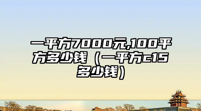 一平方7000元,100平方多少錢（一平方c15多少錢）