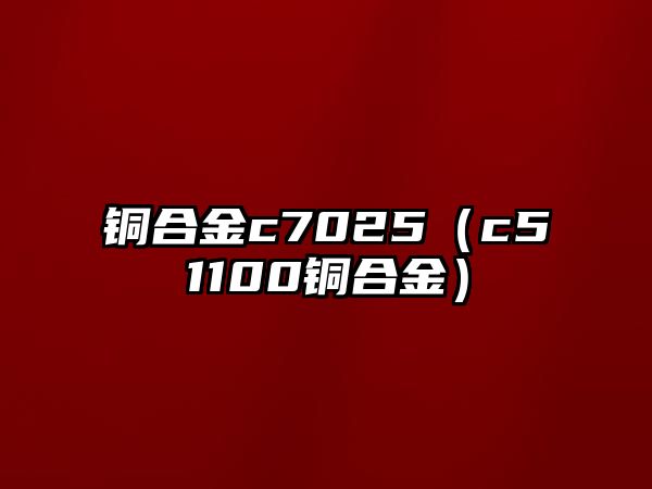 銅合金c7025（c51100銅合金）