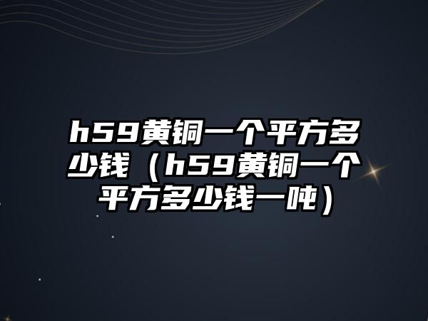 h59黃銅一個平方多少錢（h59黃銅一個平方多少錢一噸）