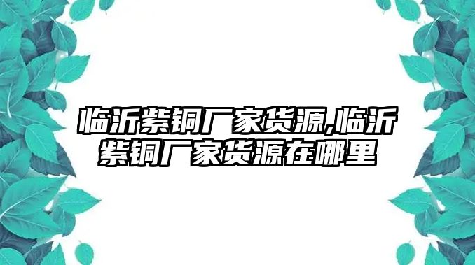 臨沂紫銅廠家貨源,臨沂紫銅廠家貨源在哪里