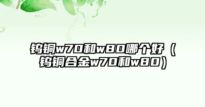 鎢銅w70和w80哪個(gè)好（鎢銅合金w70和w80）