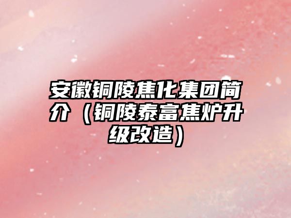 安徽銅陵焦化集團簡介（銅陵泰富焦爐升級改造）