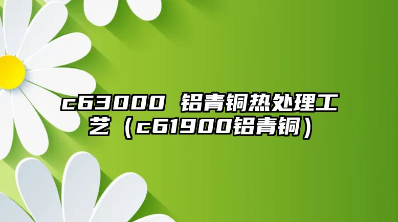 c63000 鋁青銅熱處理工藝（c61900鋁青銅）