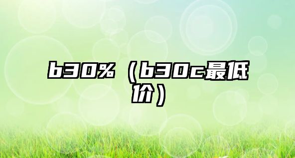 b30%（b30c最低價(jià)）