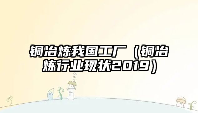 銅冶煉我國工廠（銅冶煉行業(yè)現(xiàn)狀2019）