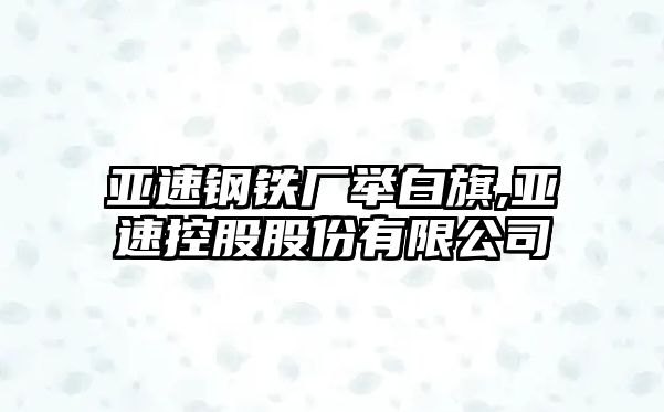 亞速鋼鐵廠舉白旗,亞速控股股份有限公司