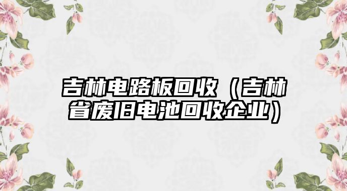 吉林電路板回收（吉林省廢舊電池回收企業(yè)）