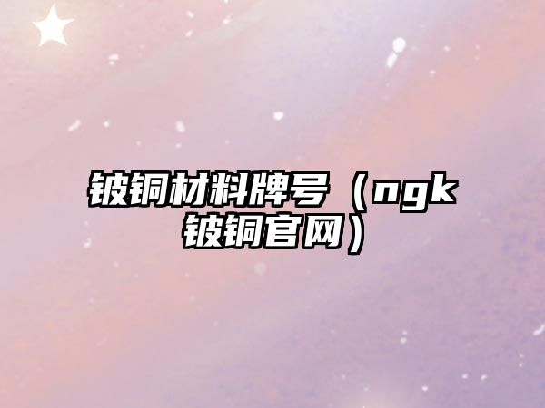 鈹銅材料牌號（ngk鈹銅官網(wǎng)）