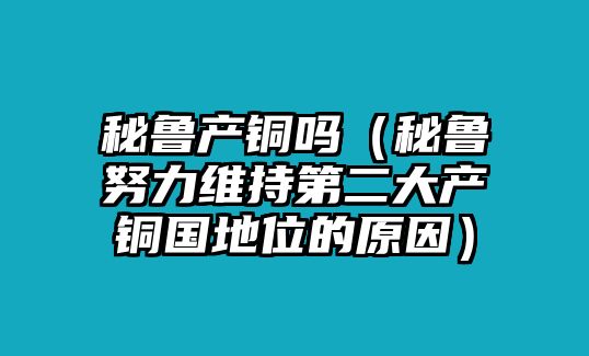 秘魯產(chǎn)銅嗎（秘魯努力維持第二大產(chǎn)銅國(guó)地位的原因）