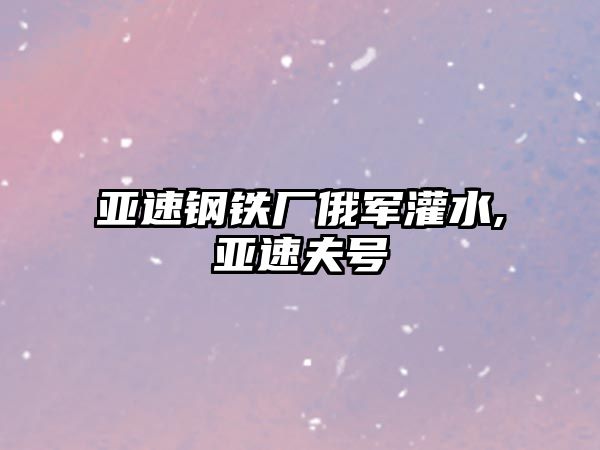 亞速鋼鐵廠俄軍灌水,亞速夫號