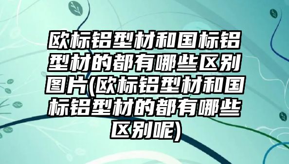 歐標(biāo)鋁型材和國(guó)標(biāo)鋁型材的都有哪些區(qū)別圖片(歐標(biāo)鋁型材和國(guó)標(biāo)鋁型材的都有哪些區(qū)別呢)