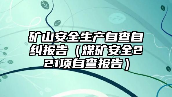 礦山安全生產(chǎn)自查自糾報(bào)告（煤礦安全221項(xiàng)自查報(bào)告）