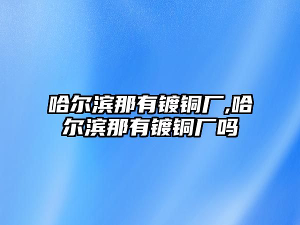 哈爾濱那有鍍銅廠,哈爾濱那有鍍銅廠嗎