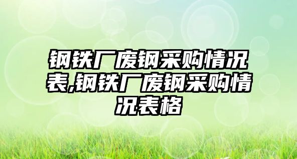 鋼鐵廠廢鋼采購情況表,鋼鐵廠廢鋼采購情況表格