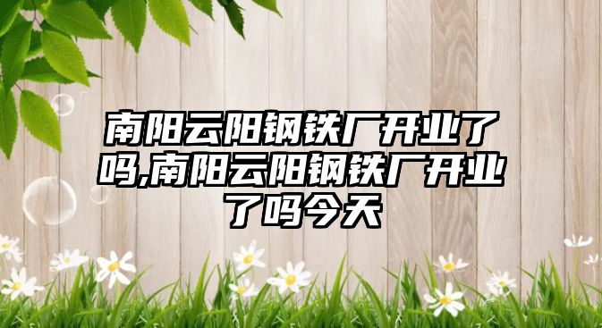 南陽云陽鋼鐵廠開業(yè)了嗎,南陽云陽鋼鐵廠開業(yè)了嗎今天