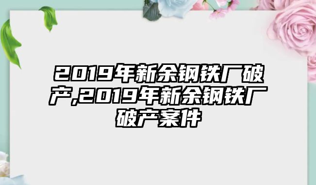 2019年新余鋼鐵廠破產(chǎn),2019年新余鋼鐵廠破產(chǎn)案件