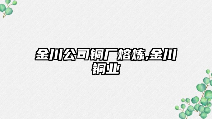 金川公司銅廠熔煉,金川銅業(yè)