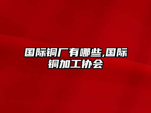 國(guó)際銅廠有哪些,國(guó)際銅加工協(xié)會(huì)