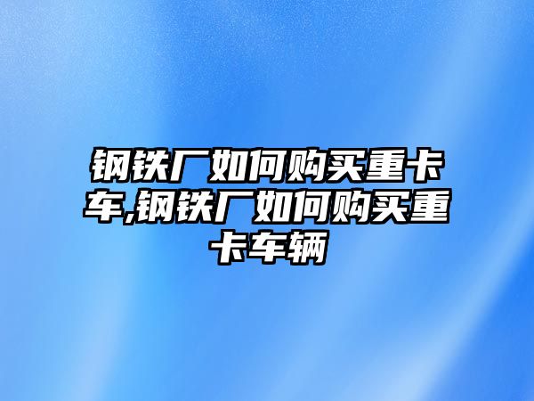 鋼鐵廠如何購買重卡車,鋼鐵廠如何購買重卡車輛