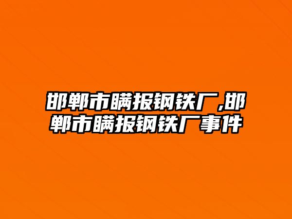 邯鄲市瞞報(bào)鋼鐵廠,邯鄲市瞞報(bào)鋼鐵廠事件