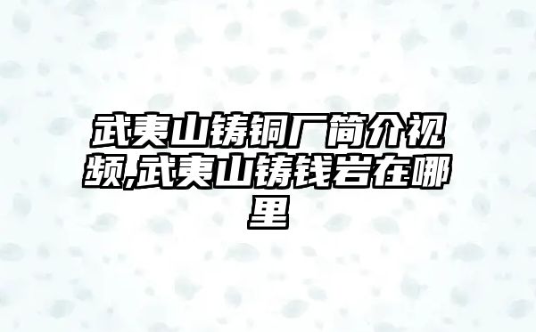 武夷山鑄銅廠簡介視頻,武夷山鑄錢巖在哪里