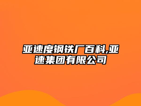 亞速度鋼鐵廠百科,亞速集團有限公司