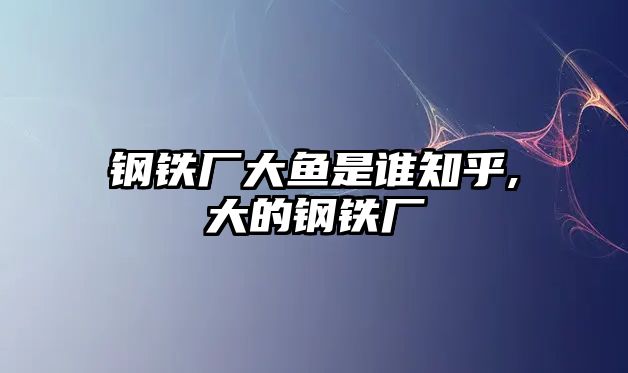 鋼鐵廠大魚是誰知乎,大的鋼鐵廠