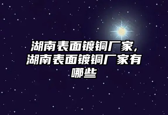 湖南表面鍍銅廠家,湖南表面鍍銅廠家有哪些