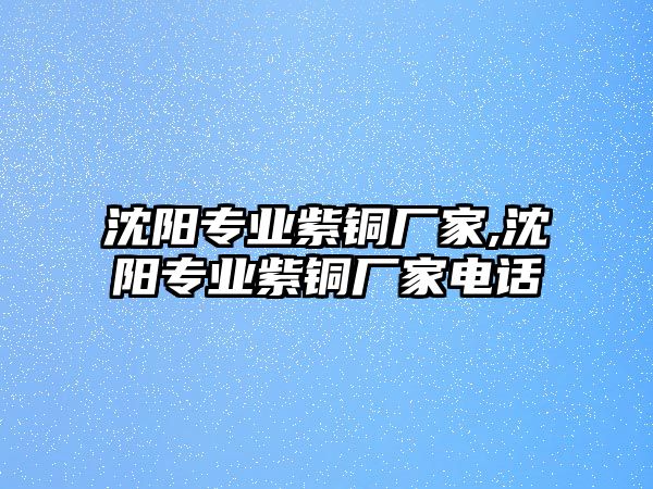 沈陽專業(yè)紫銅廠家,沈陽專業(yè)紫銅廠家電話