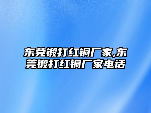 東莞鍛打紅銅廠家,東莞鍛打紅銅廠家電話